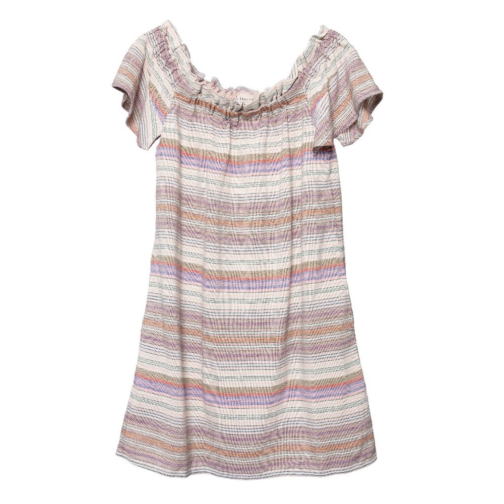 Philosophy Multicolor Striped Off Shoulder Dress